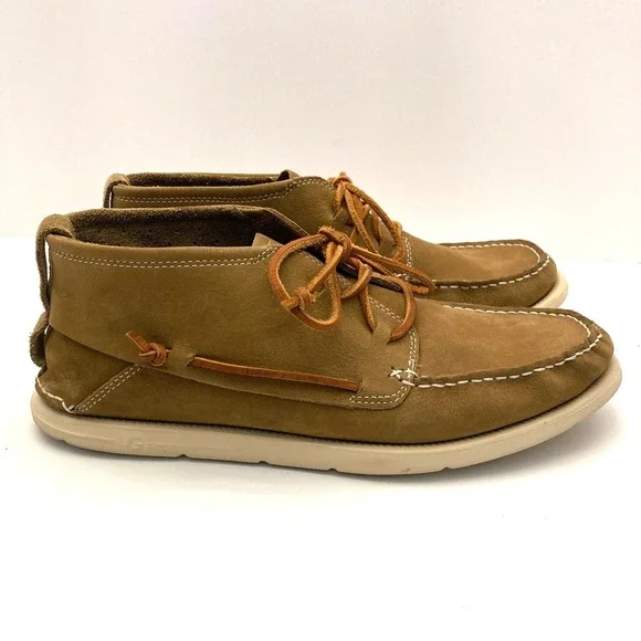 UGG Beach Moc Chukka Mens 10 EU 43 1101502 Lightweight Brown Leather Unlined - Picture 2 of 9
